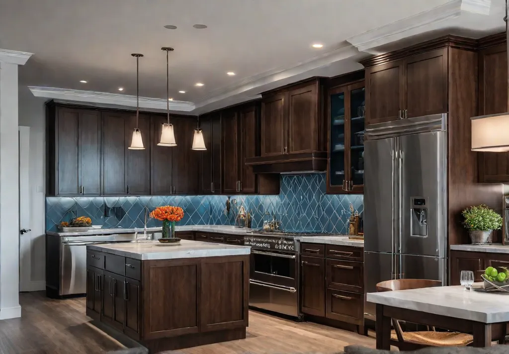 A spacious kitchen bathed in natural light showcasing a harmonious blend offeat