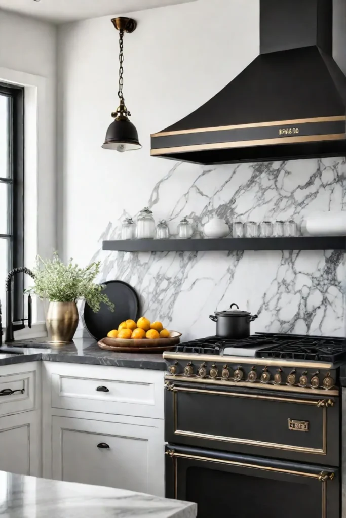 Classic kitchen with a black stainless steel range