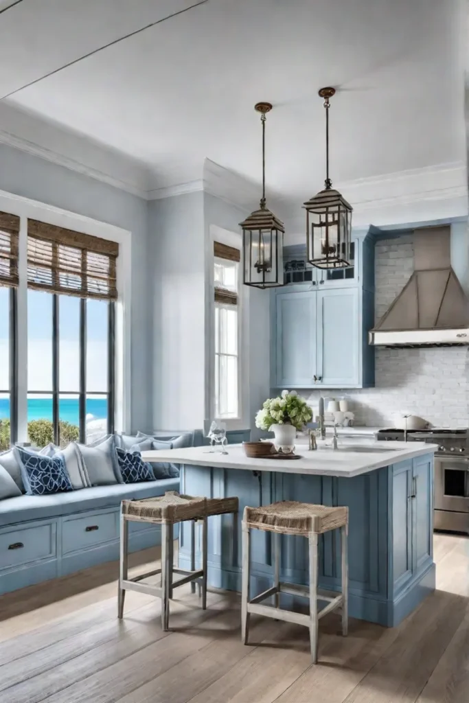 Coastal kitchen with whitewashed oak