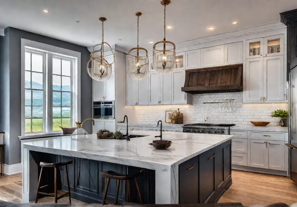 A bright airy kitchen with newly installed cabinets One side features sleekfeat