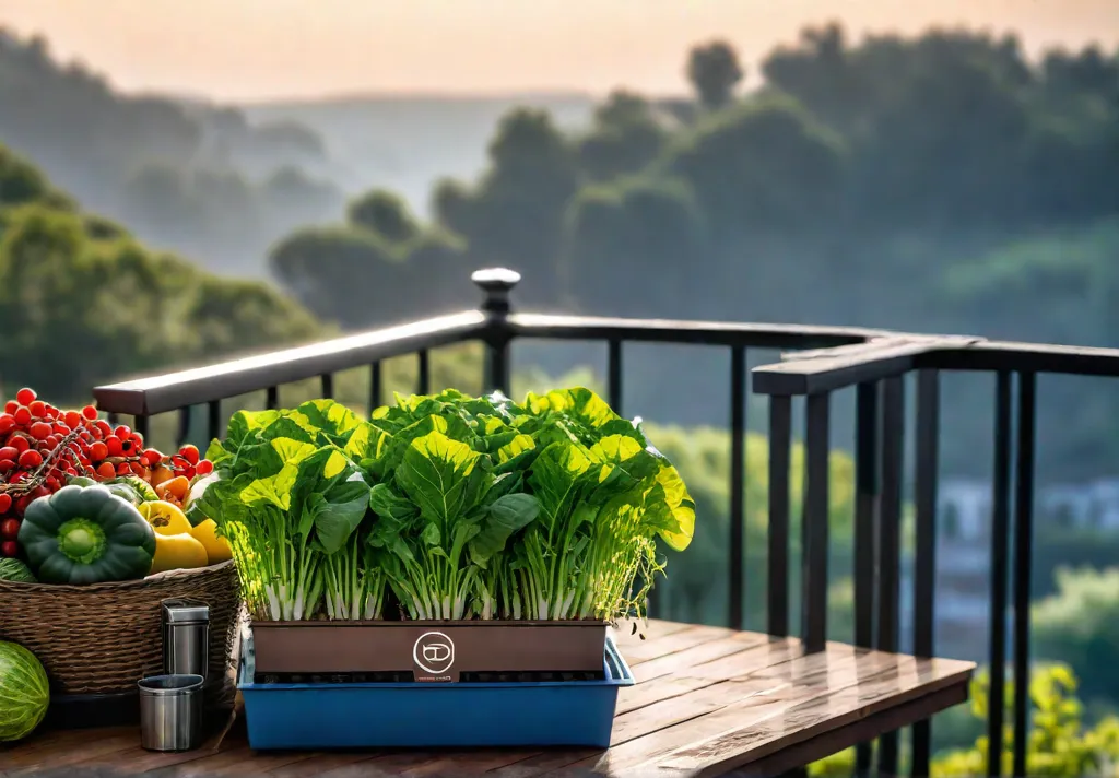 A lush and vibrant collection of container vegetables flourishes on a sunnyfeat